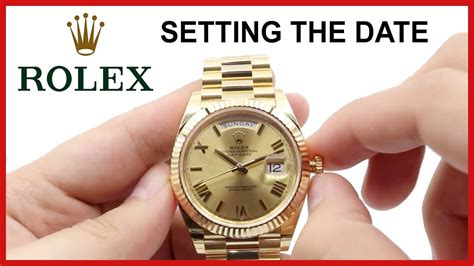 rolex watch time setting|adjust rolex day date.